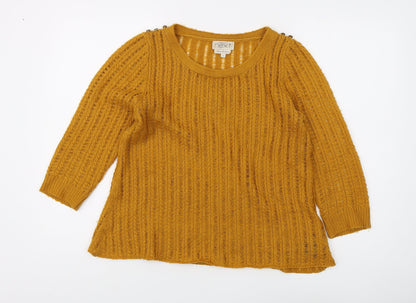 Womens UK Size 10 NEXT Yellow Pullover Jumper