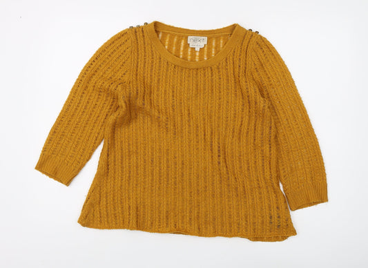 Womens UK Size 10 NEXT Yellow Pullover Jumper