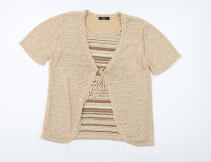 Womens UK Size S BM Beige Cardigan Jumper