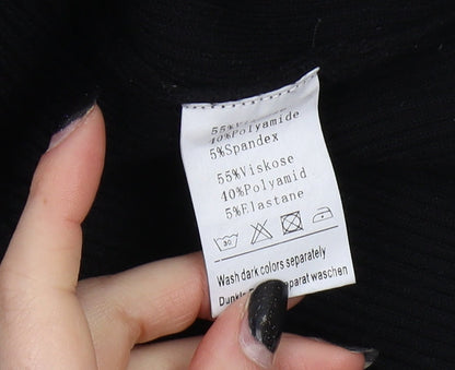 Grace Karin Black Bodycon V-Neck Dress for Women - Medium