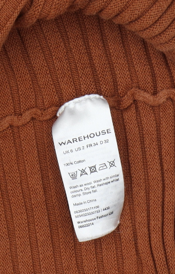 Womens UK Size 6 Warehouse Brown Cardigan Jumper