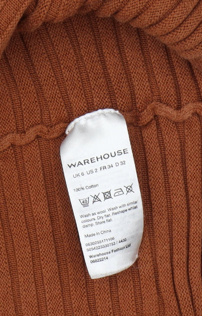 Womens UK Size 6 Warehouse Brown Cardigan Jumper