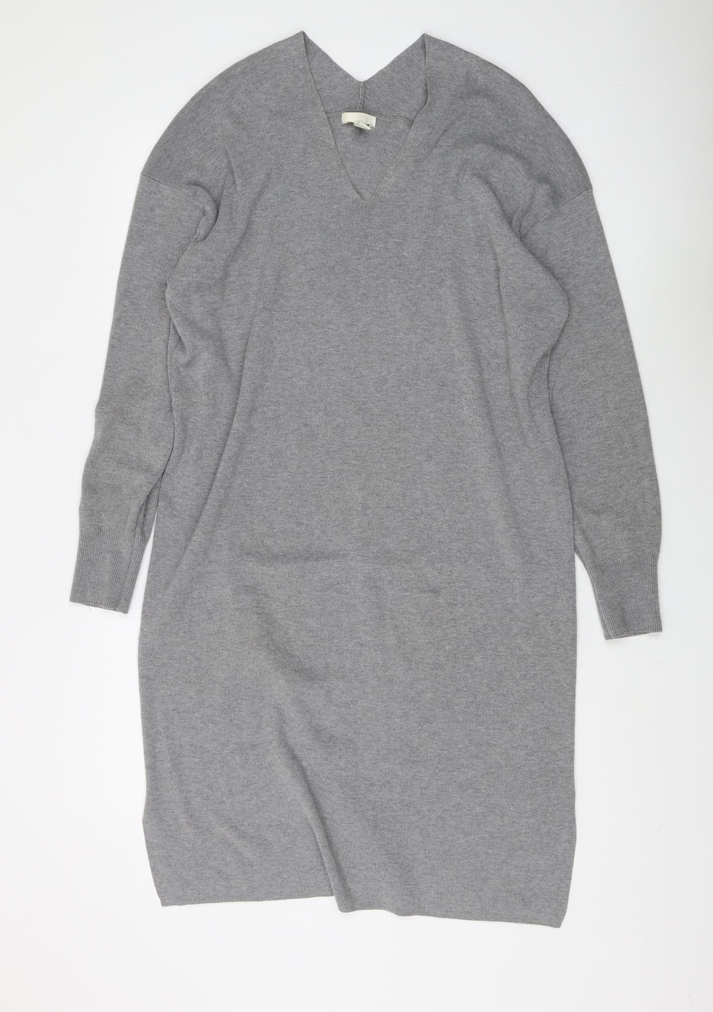 H&M Women's Grey Shift Midi Dress, Size S