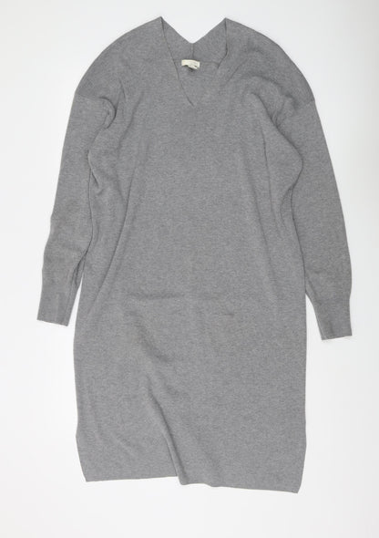 H&M Women's Grey Shift Midi Dress, Size S