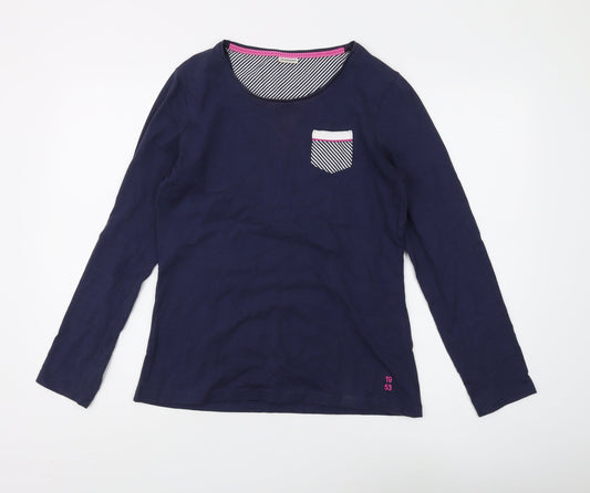 Damart Women's Blue Long Sleeve Cotton T-Shirt Size 10