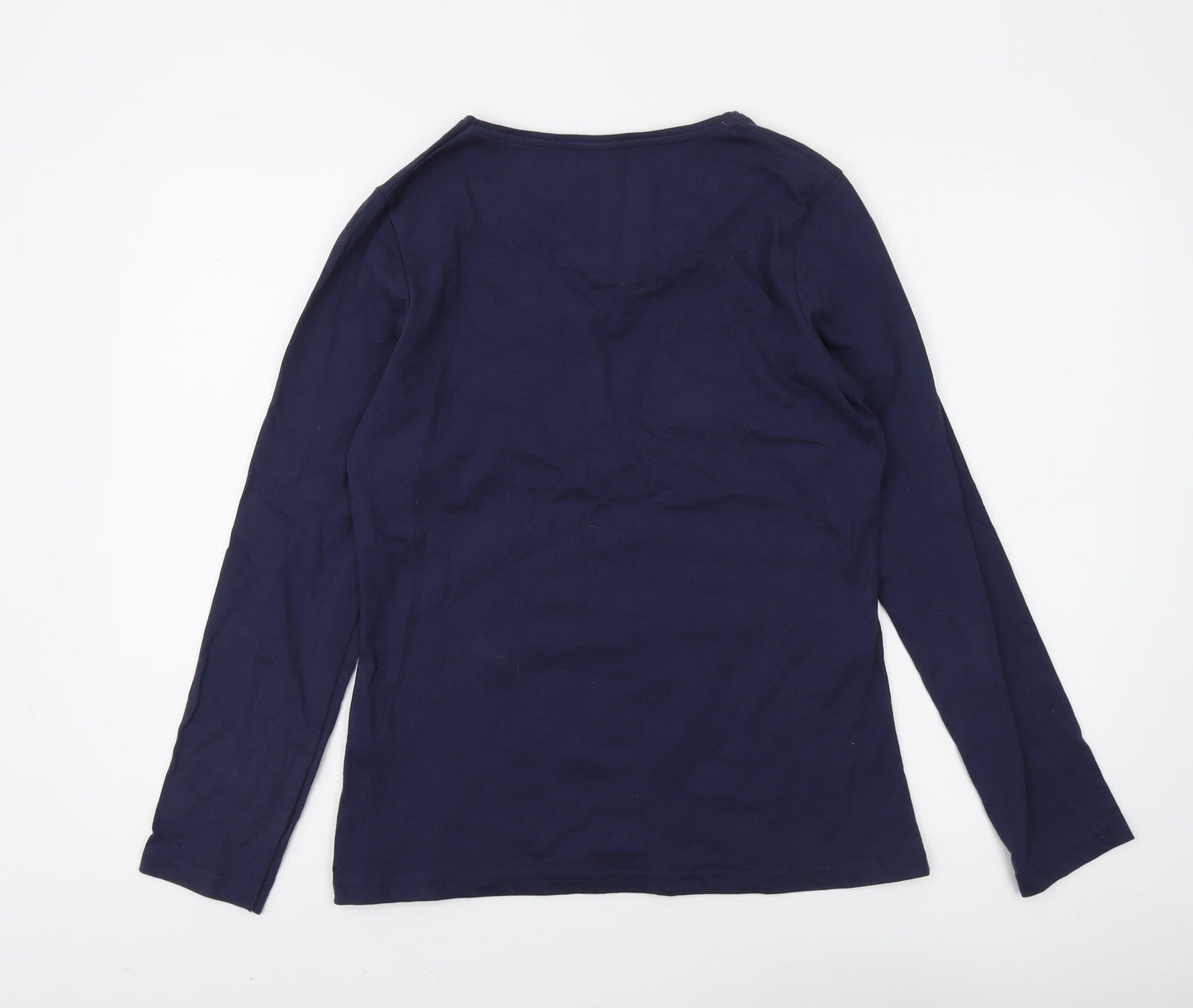 Damart Women's Blue Long Sleeve Cotton T-Shirt Size 10