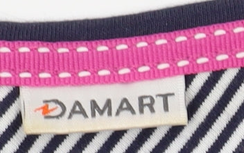 Damart Women's Blue Long Sleeve Cotton T-Shirt Size 10