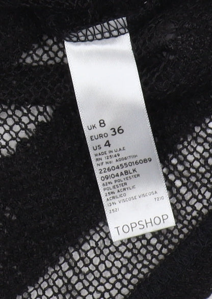 Womens UK Size 8 Topshop Black Pullover Jumper