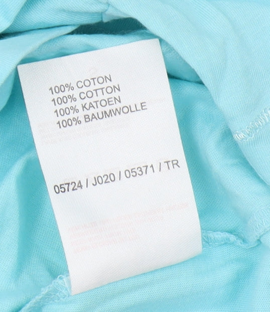 Damart Women's Blue Scoop Neck T-Shirt, Size S