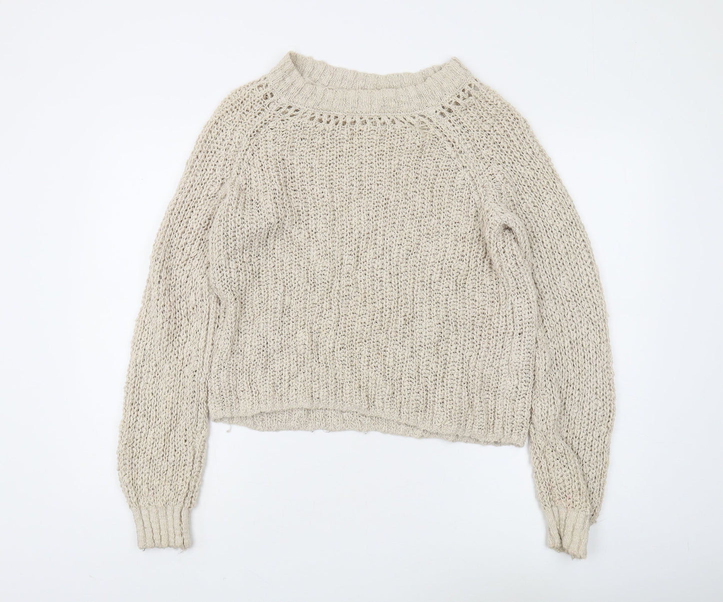 Womens UK Size S Aeropostale Beige Pullover Jumper