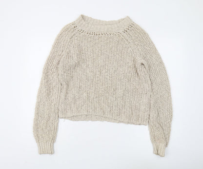 Womens UK Size S Aeropostale Beige Pullover Jumper