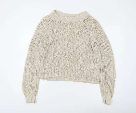 Aeropostale Women's Beige Knit Pullover Jumper, Size S