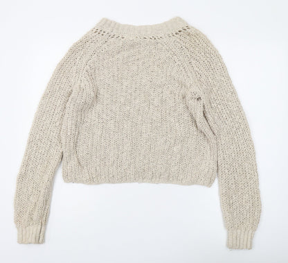 Womens UK Size S Aeropostale Beige Pullover Jumper