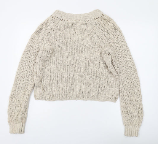 Aeropostale Women's Beige Knit Pullover Jumper, Size S