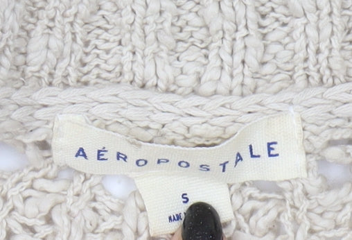 Womens UK Size S Aeropostale Beige Pullover Jumper