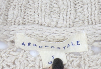 Womens UK Size S Aeropostale Beige Pullover Jumper