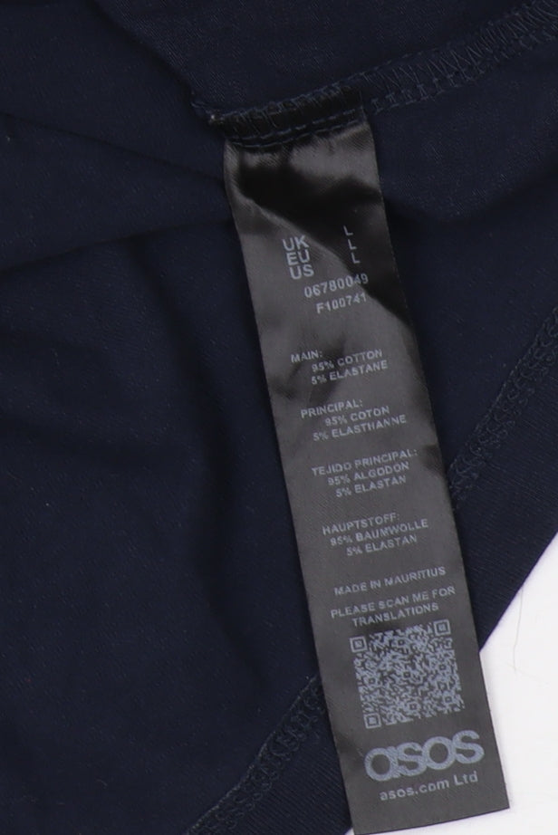 Asos Men's Blue Polo Shirt Size L Short Sleeve Casual