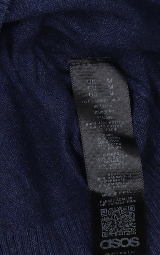 ASOS Men’s Blue Pullover Jumper M - Cotton Blend