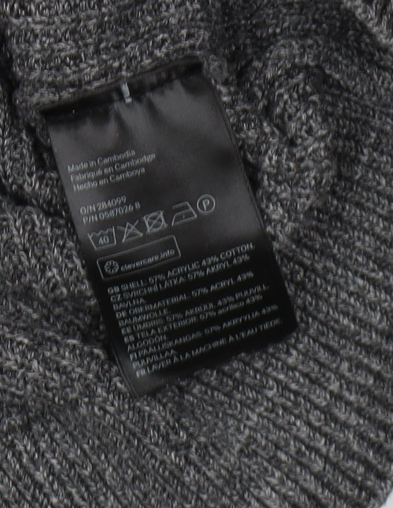 H&M Men's Grey Pullover Jumper, Size S, Casual, Knit