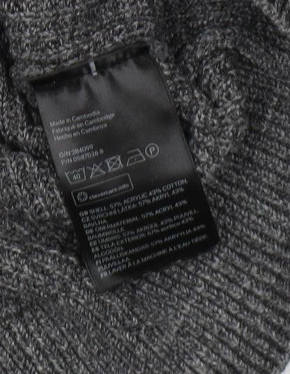 H&M Men's Grey Pullover Jumper, Size S, Casual, Knit