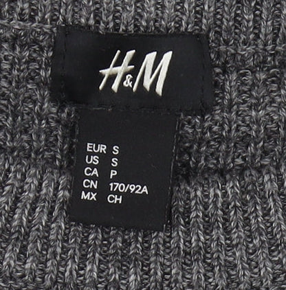 H&M Men's Grey Pullover Jumper, Size S, Casual, Knit