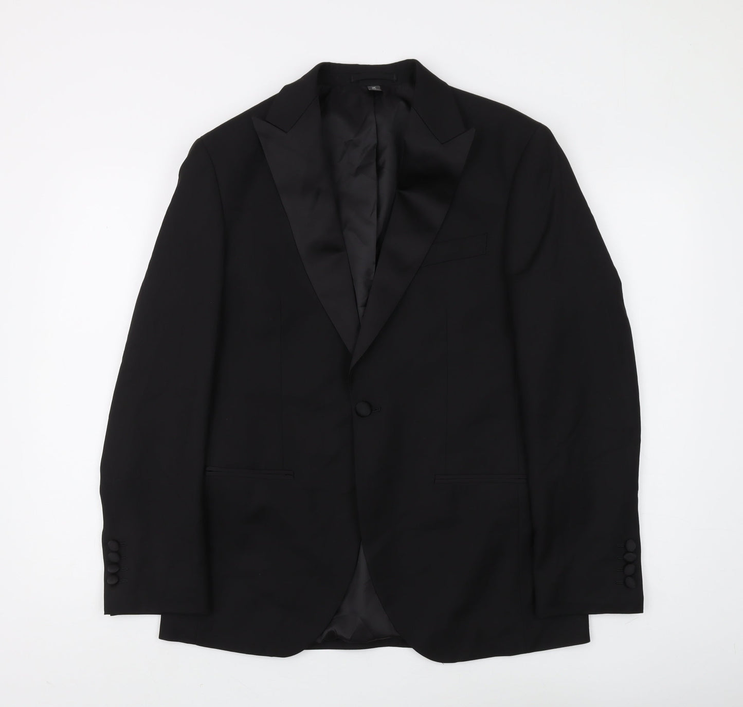 Mens UK Size 38 Marks and Spencer Regular Black Suit Tuxedo