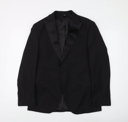 Mens UK Size 38 Marks and Spencer Regular Black Suit Tuxedo
