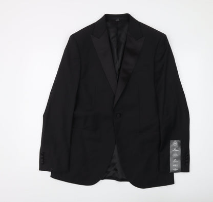 Mens UK Size 38 Marks and Spencer Regular Black Suit Tuxedo