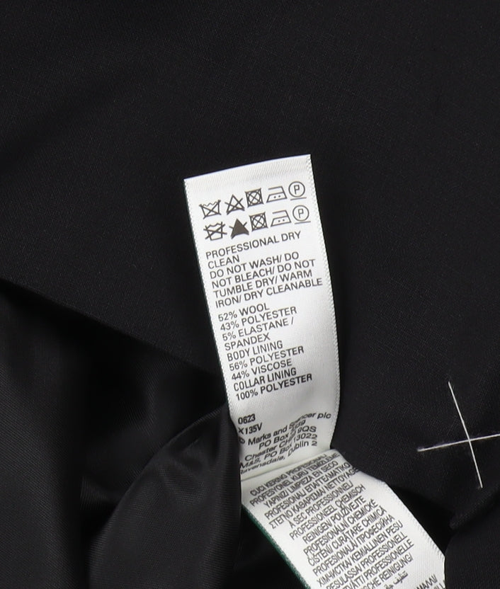 Mens UK Size 38 Marks and Spencer Regular Black Suit Tuxedo
