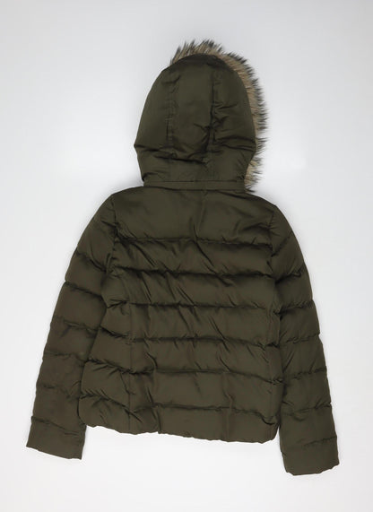 Womens UK Size S Gap Green Puffer Jacket