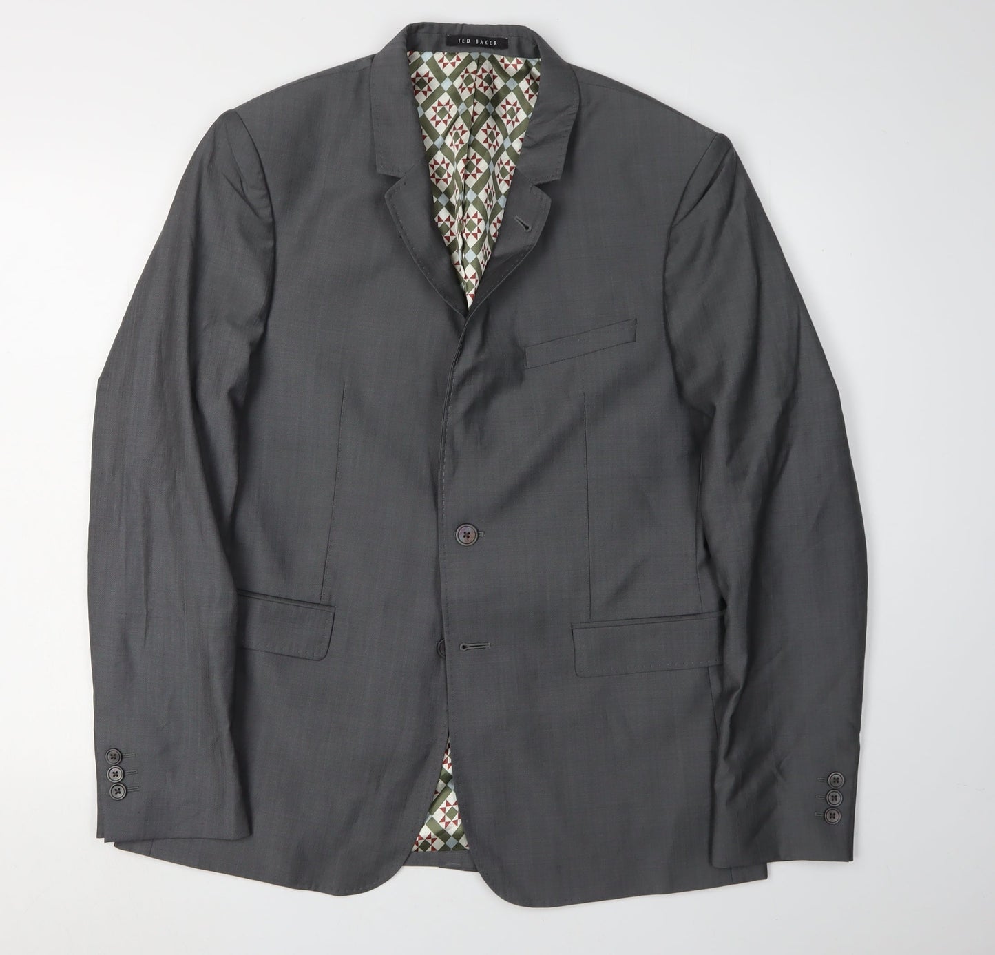 Mens UK Size 40 Ted Baker Regular Grey Suit Jacket