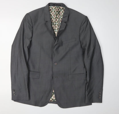 Mens UK Size 40 Ted Baker Regular Grey Suit Jacket