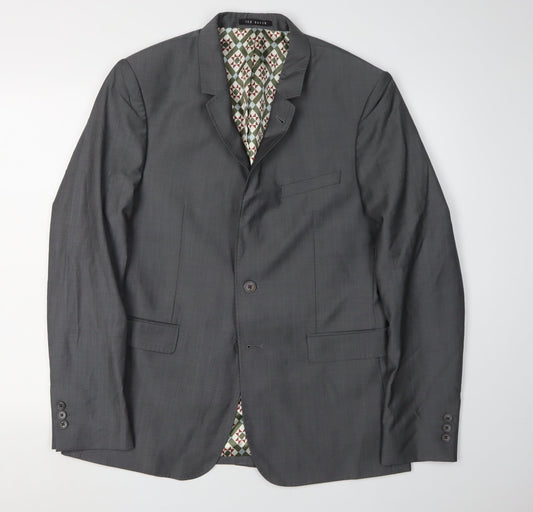 Mens UK Size 40 Ted Baker Regular Grey Suit Jacket