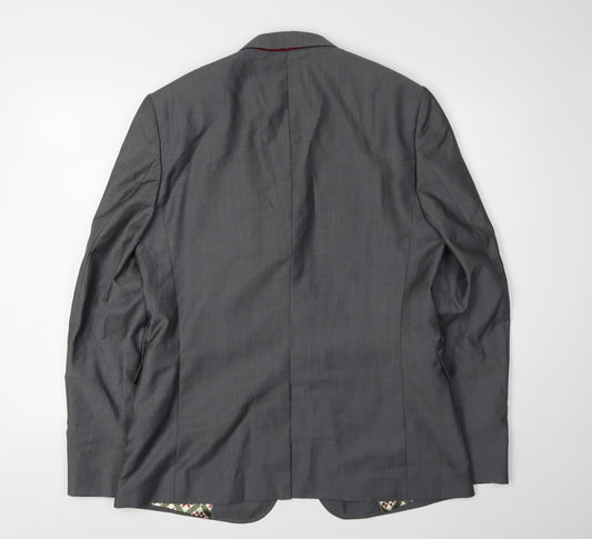 Mens UK Size 40 Ted Baker Regular Grey Suit Jacket