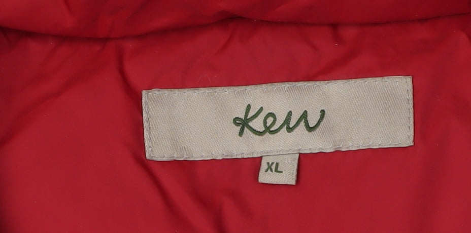 Ken Women's Red XL Puffer Waistcoat Casual