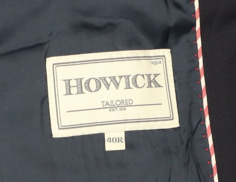 Mens UK Size 40 Howick Regular Black Suit Jacket