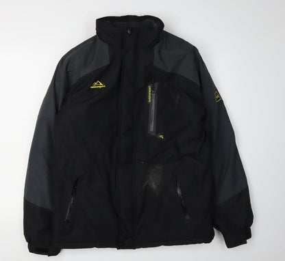 Mens UK Size M Outdoor Jacket Black Windbreaker Coat
