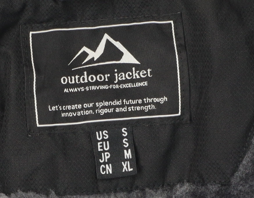 Mens UK Size M Outdoor Jacket Black Windbreaker Coat