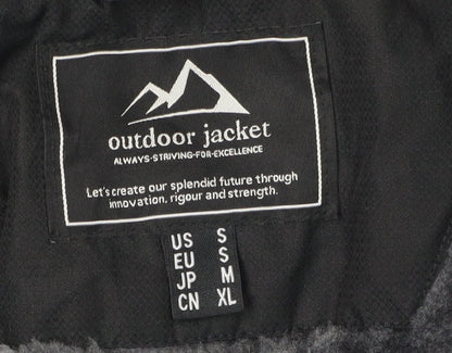 Mens UK Size M Outdoor Jacket Black Windbreaker Coat