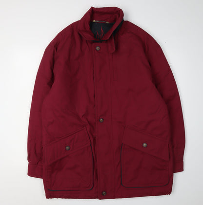 Mens UK Size L La Moda Red Parka Coat