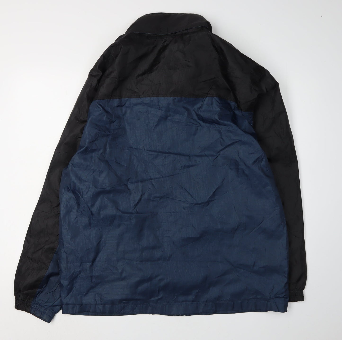 Sportek Men's Black Blue Windbreaker Jacket L