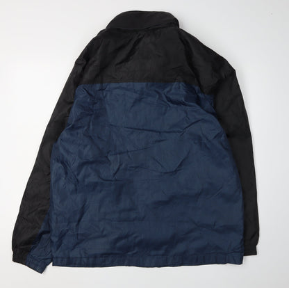 Sportek Men's Black Blue Windbreaker Jacket L