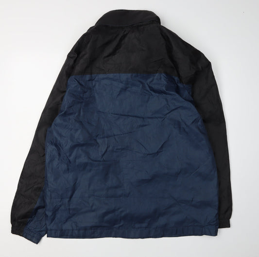 Sportek Men's Black Blue Windbreaker Jacket L