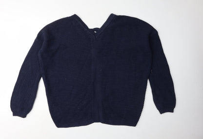 River Island Women's Blue V-Neck Pullover Jumper, Size 12