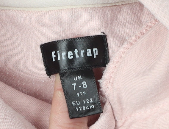 Firetrap Girls Pink Pullover Hoodie - Size 7-8 Years