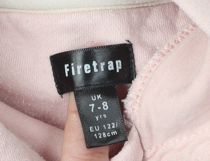 Firetrap Girls Pink Pullover Hoodie - Size 7-8 Years