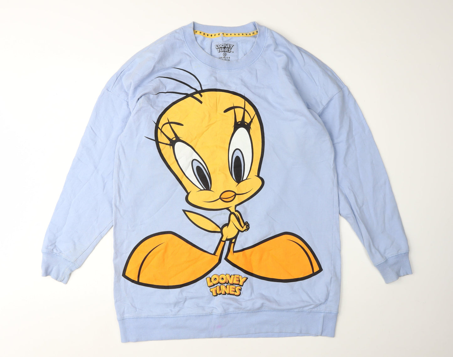 Womens UK Size XS Looney Tunes Blue Pullover Sweatshirt