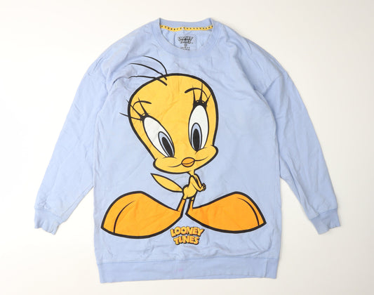 Womens UK Size XS Looney Tunes Blue Pullover Sweatshirt
