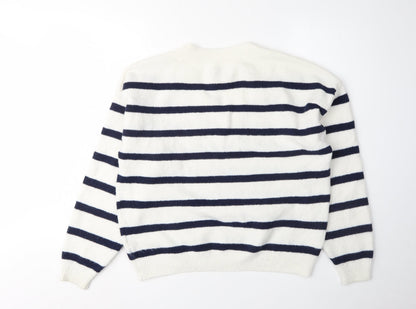 Womens UK Size XS Hollister White Pullover Jumper