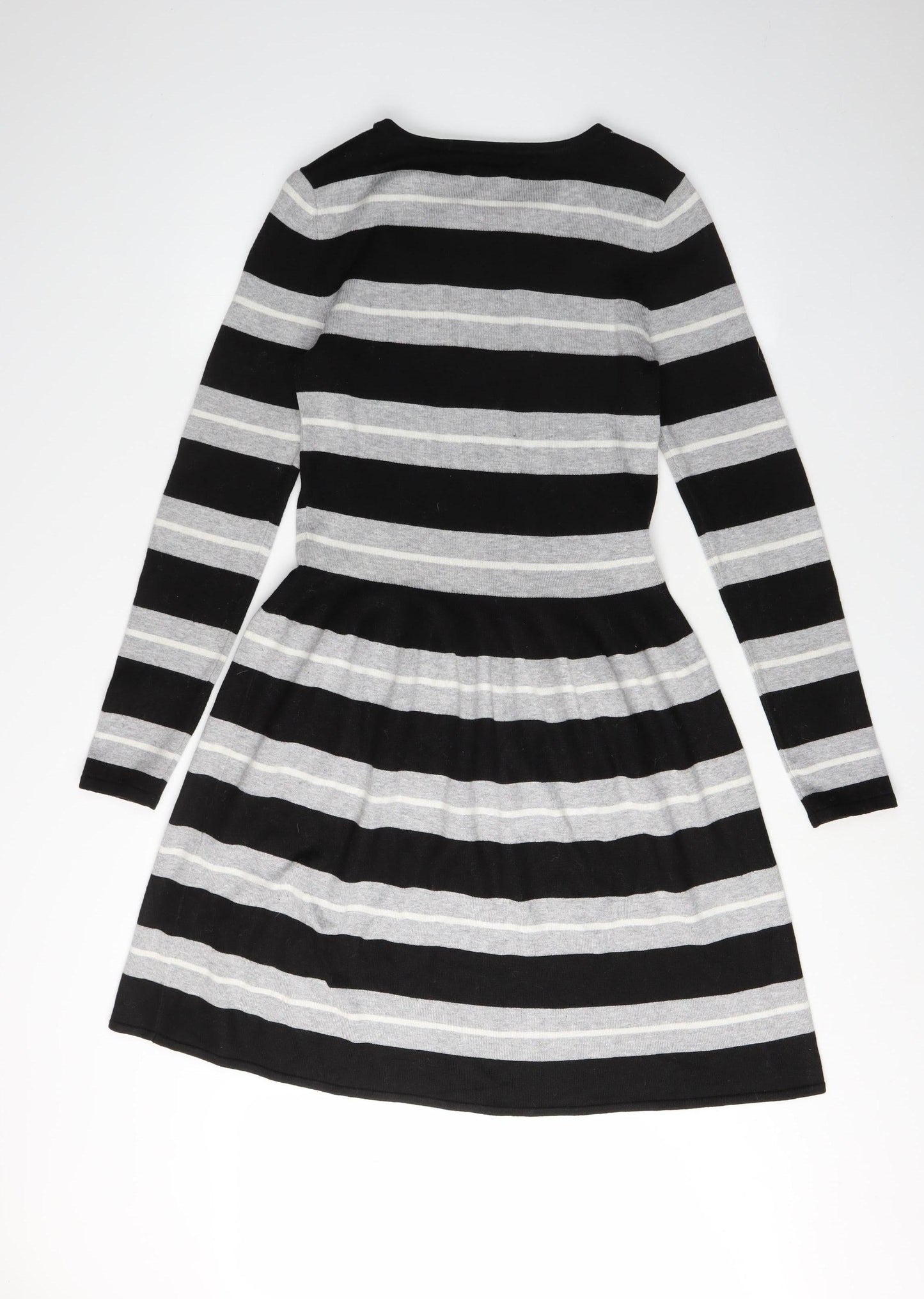 Vince Camuto Women's Black Striped A-Line Dress S